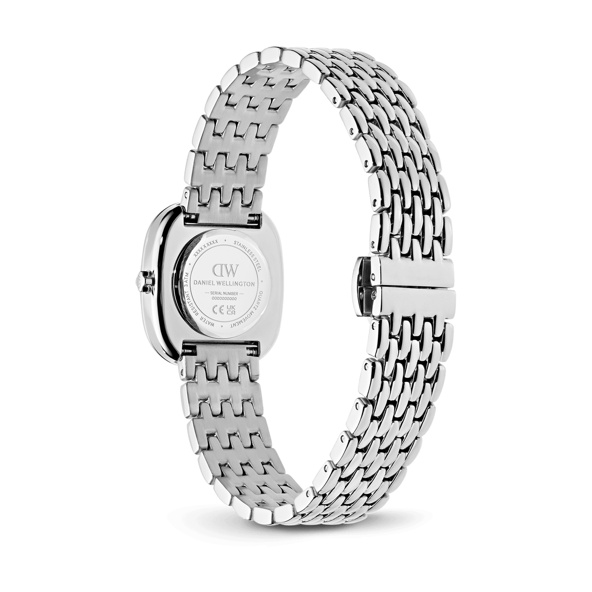 Daniel Wellington Corta Malachite Grain-Link Silver DW00100991 women's watch with green sunray dial and silver link strap
