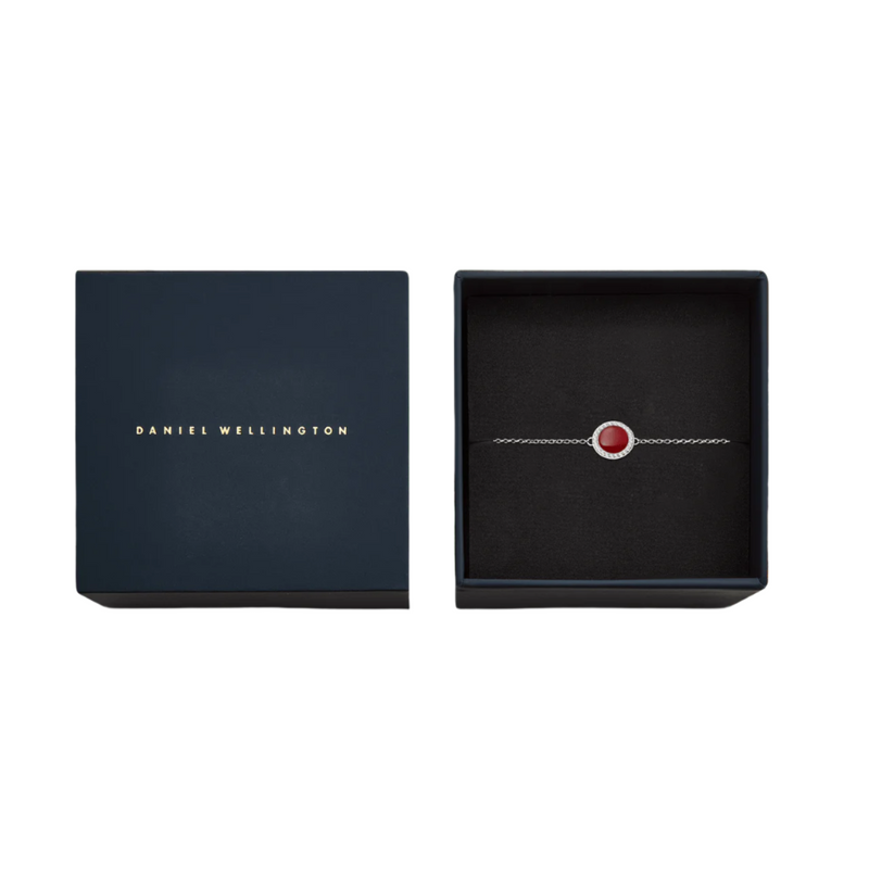 Daniel Wellington Audrey Bracelet Red Agathe Silver Bracelet DW00401434