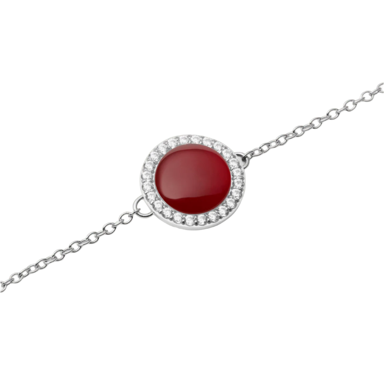 Daniel Wellington Audrey Bracelet Red Agathe Silver Bracelet DW00401434