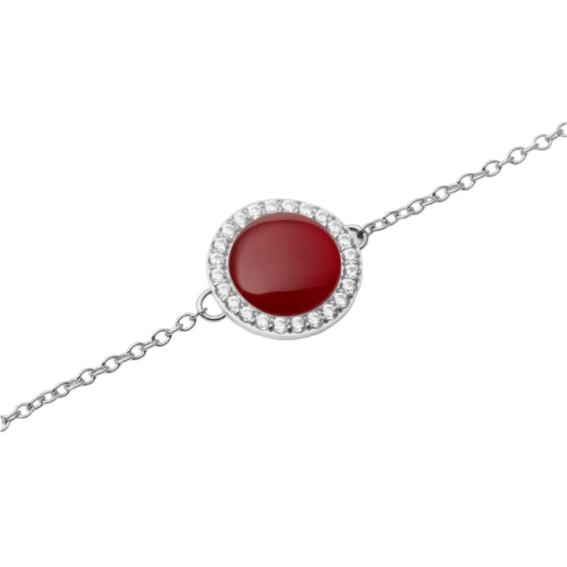 Daniel Wellington Audrey Bracelet Red Agathe Silver Bracelet DW00401434