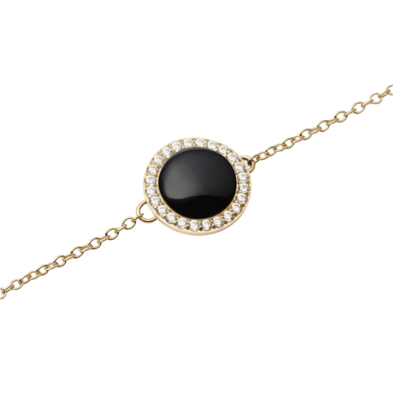 Daniel Wellington Audrey Black Agathe Gold Bracelet DW00401426