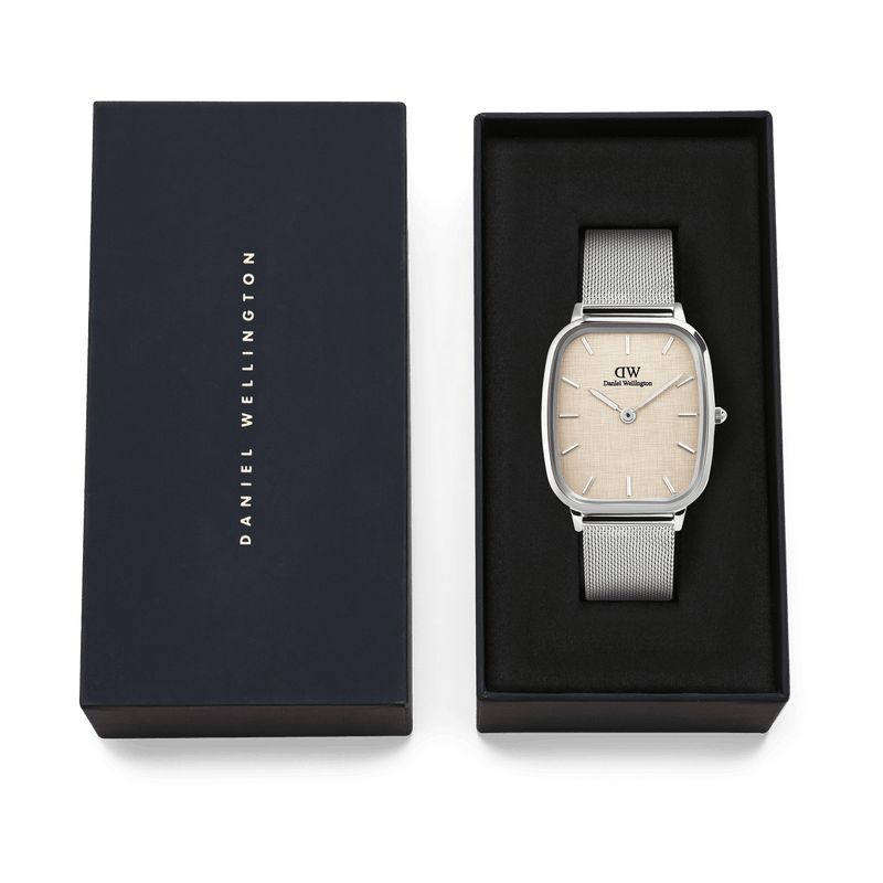 Daniel Wellington Marlon Sterling Vintage Linen Pattern Dial Watch DW00100814