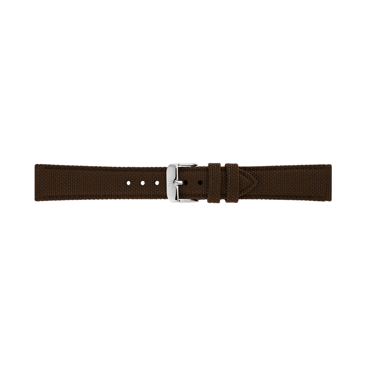 Daniel Wellington Brown Canvas Strap Silver nylon canvas watch strap with recycled stainless steel pin buckle