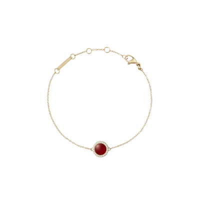 Daniel Wellington Audrey Red Agathe Gold Bracelet DW00401422