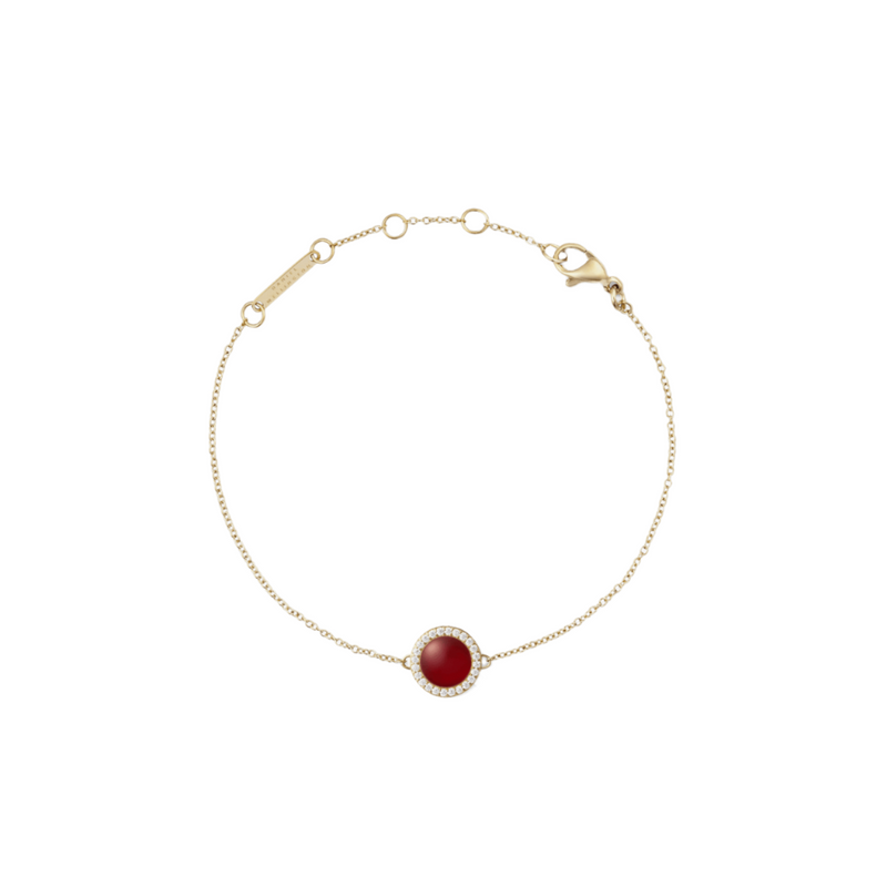 Daniel Wellington Audrey Red Agathe Gold Bracelet DW00401422