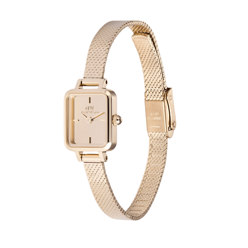 Daniel Wellington Quadro Mini Mirror Reflection Rose Gold Dial Watch DW00100799