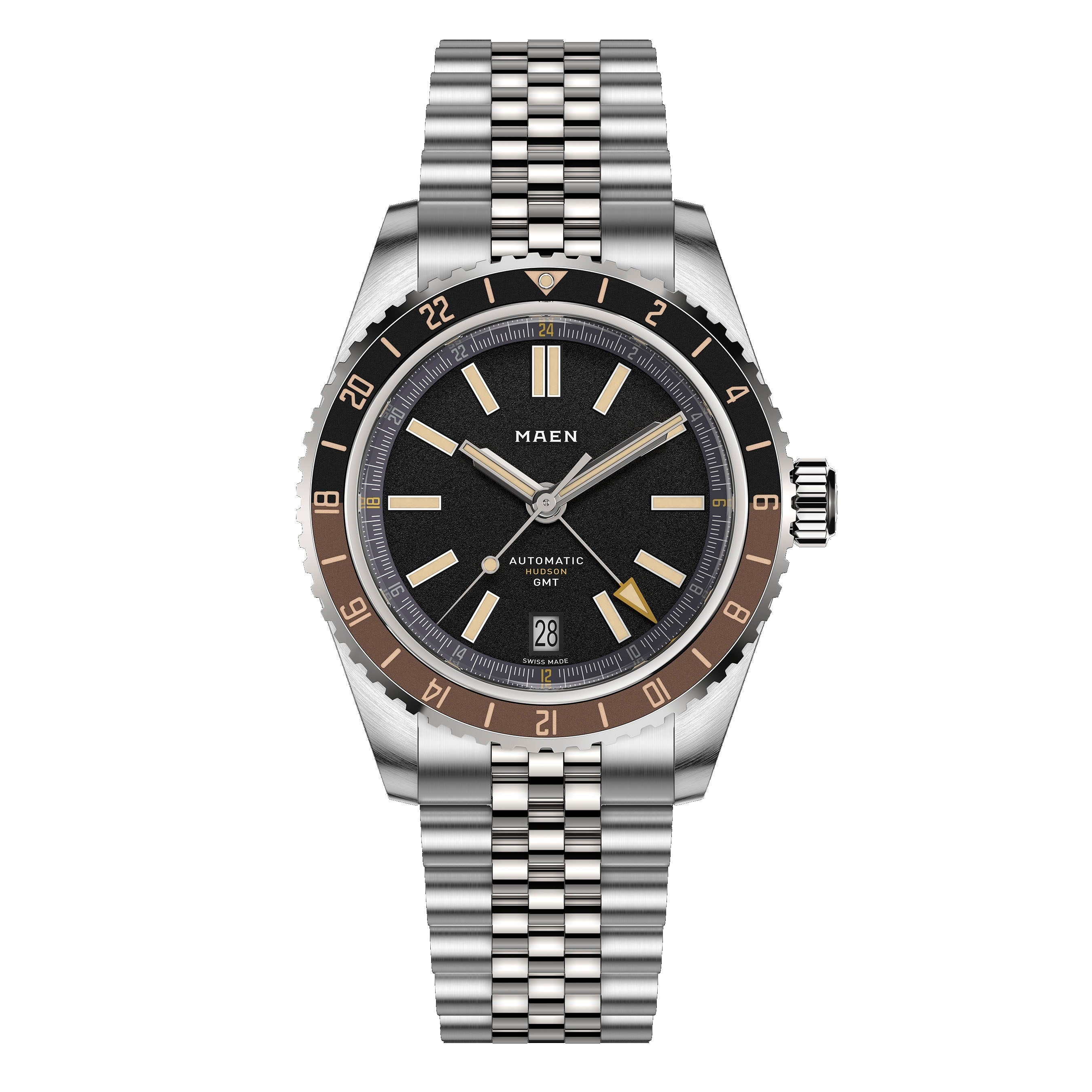 MAEN MAEN Hudson 38 GMT MKII Brown Dial Automatic Watch M1.3.3 - BROWN JUBILEE
