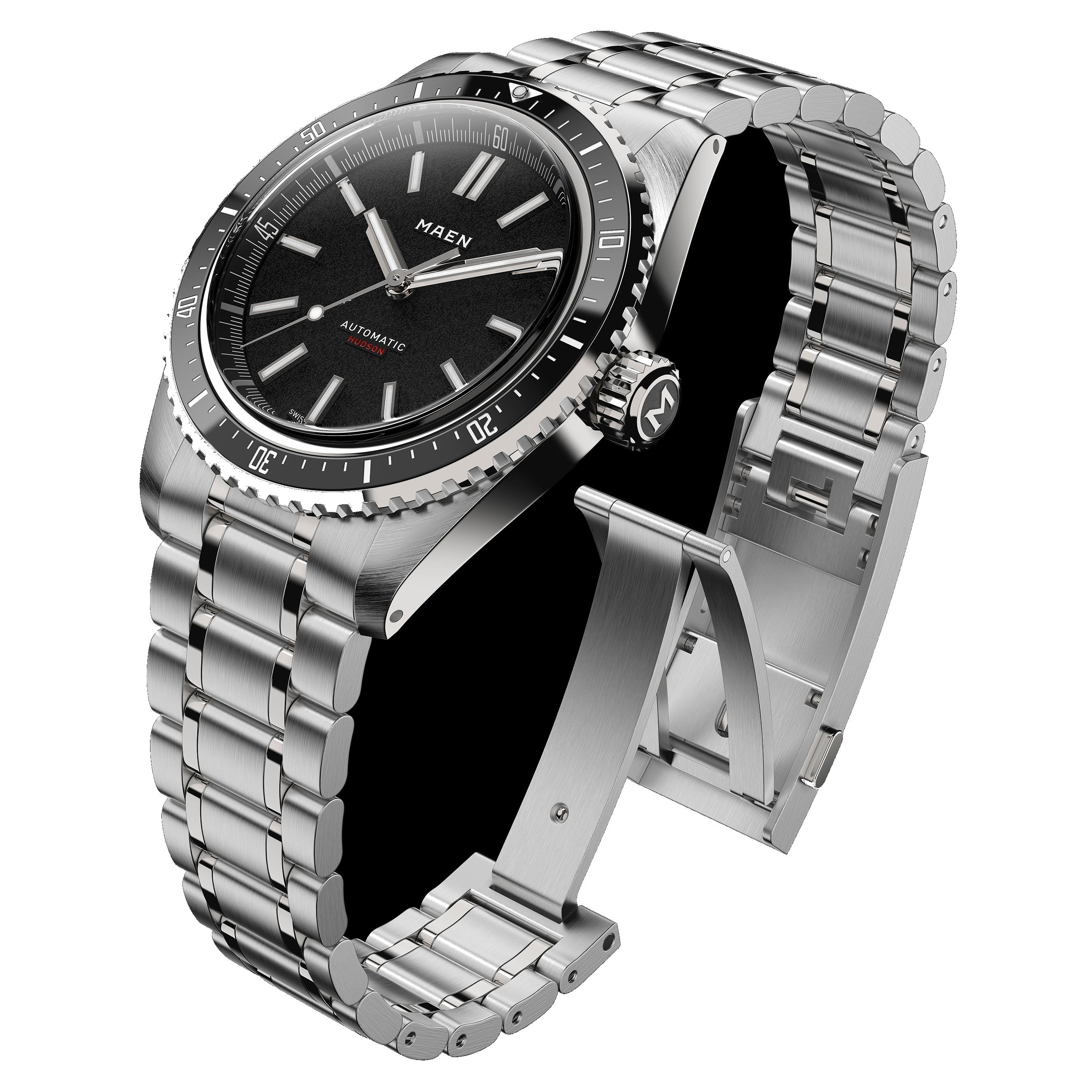 MAEN MAEN Hudson 38 MK5 Black Dial No Date Automatic Watch M1.1.7 - 34open blacknodate
