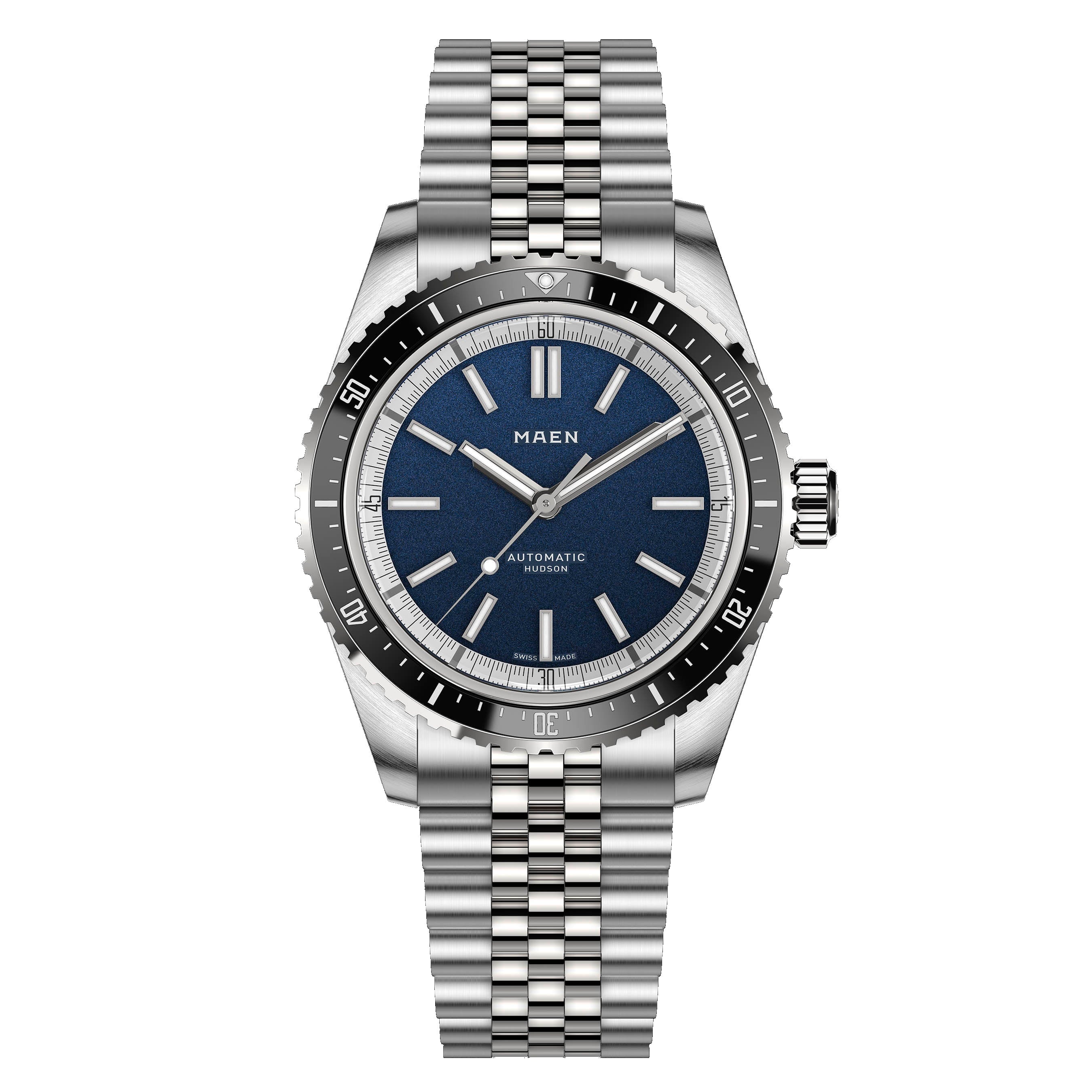 MAEN MAEN Hudson 38 MK5 Blue Dial No Date Automatic Watch M1.1.8 - Jubilee SKU4