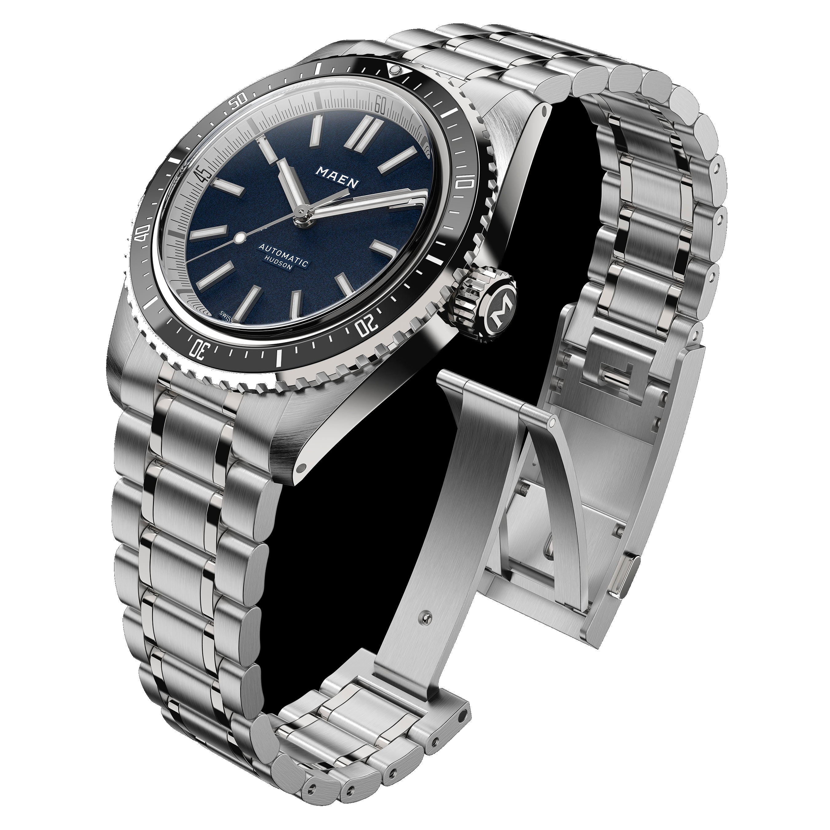 MAEN MAEN Hudson 38 MK5 Blue Dial No Date Automatic Watch M1.1.8 - 34open bluenodate