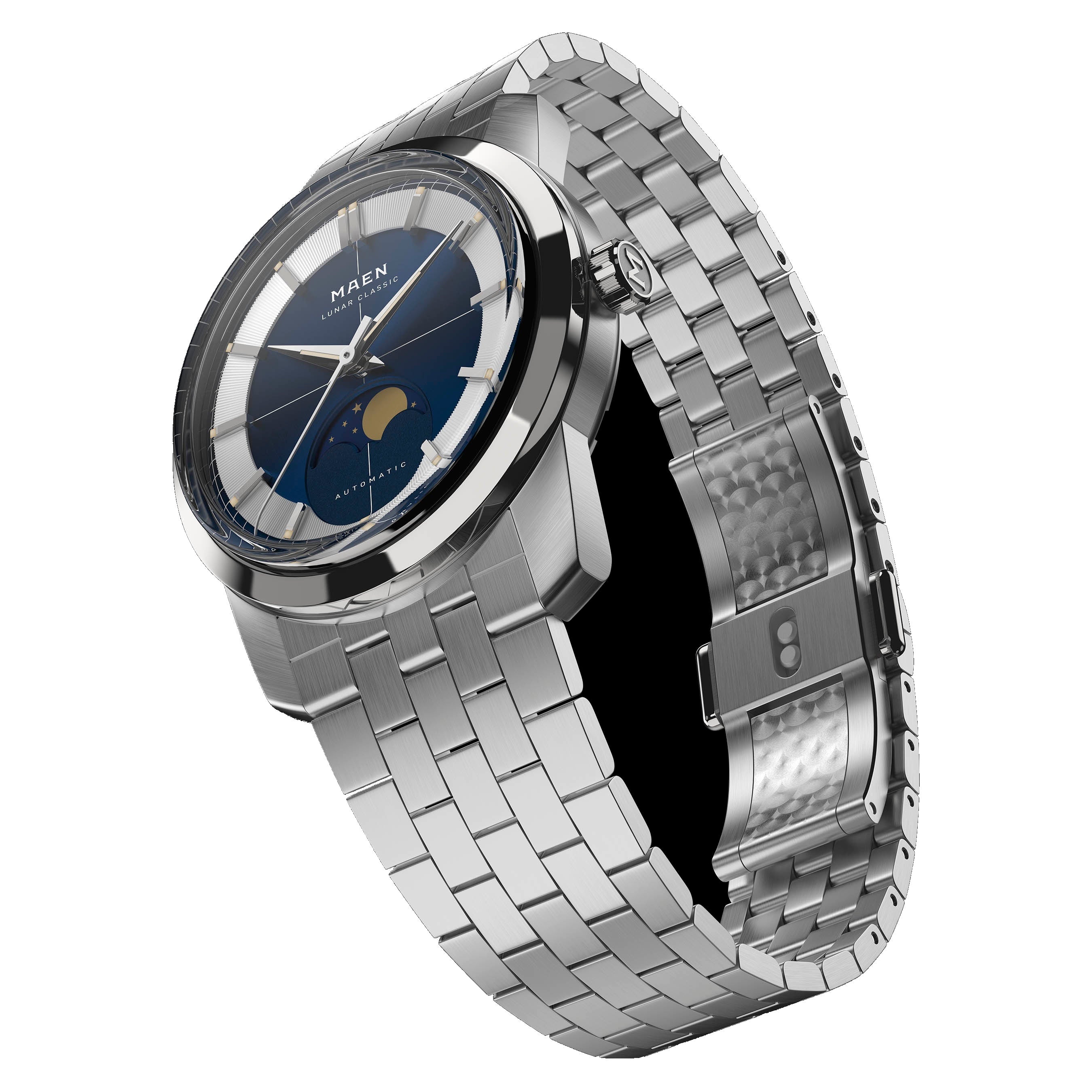 MAEN MAEN Lunar Classic 36 Blue Dial Moonphase Automatic Watch M7.1.2 - LUNAR-CLASSIC-34-BLUE