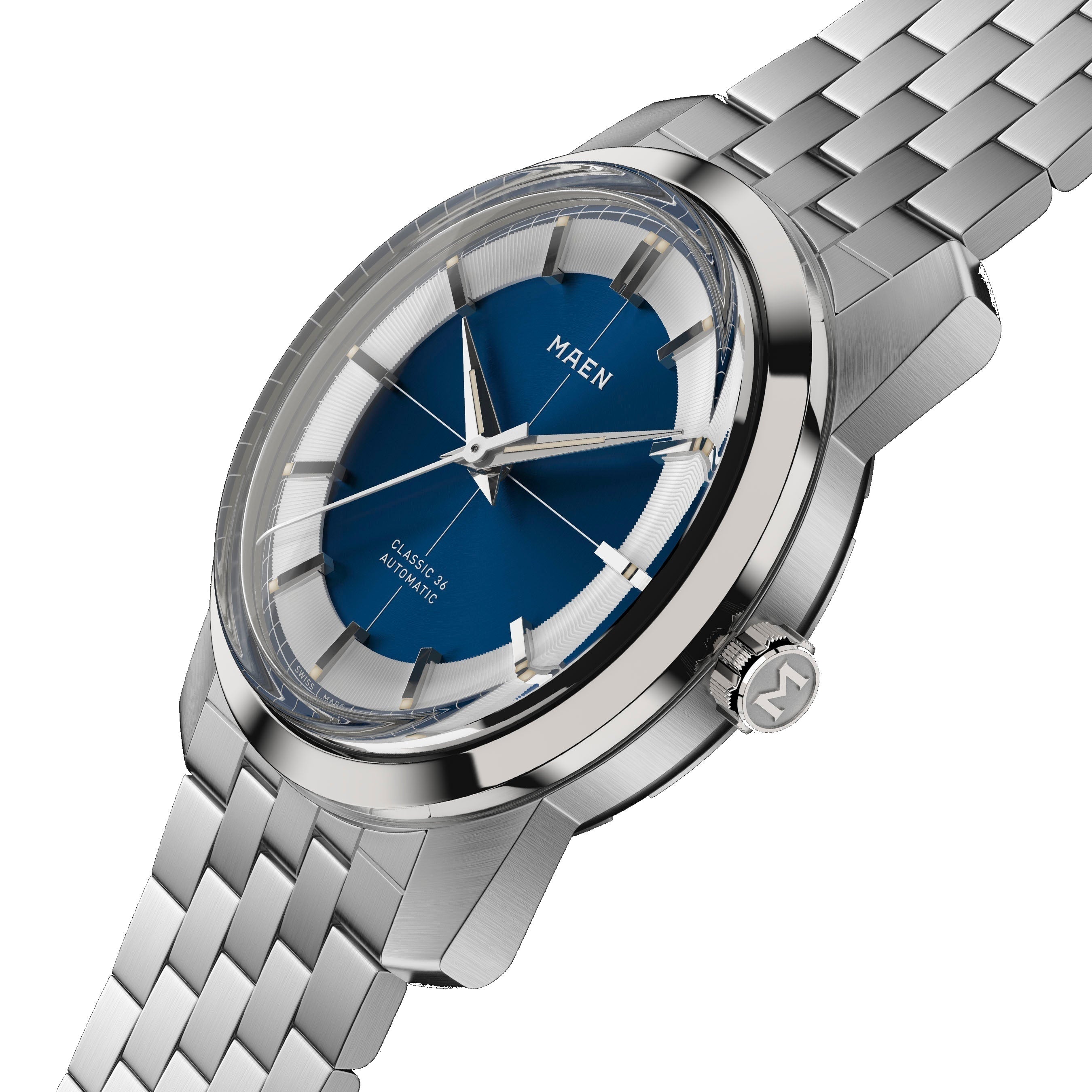 MAEN MAEN Classic 36 White Dial Automatic Watch M7.2.1 - Classic36 overhead Bracelet