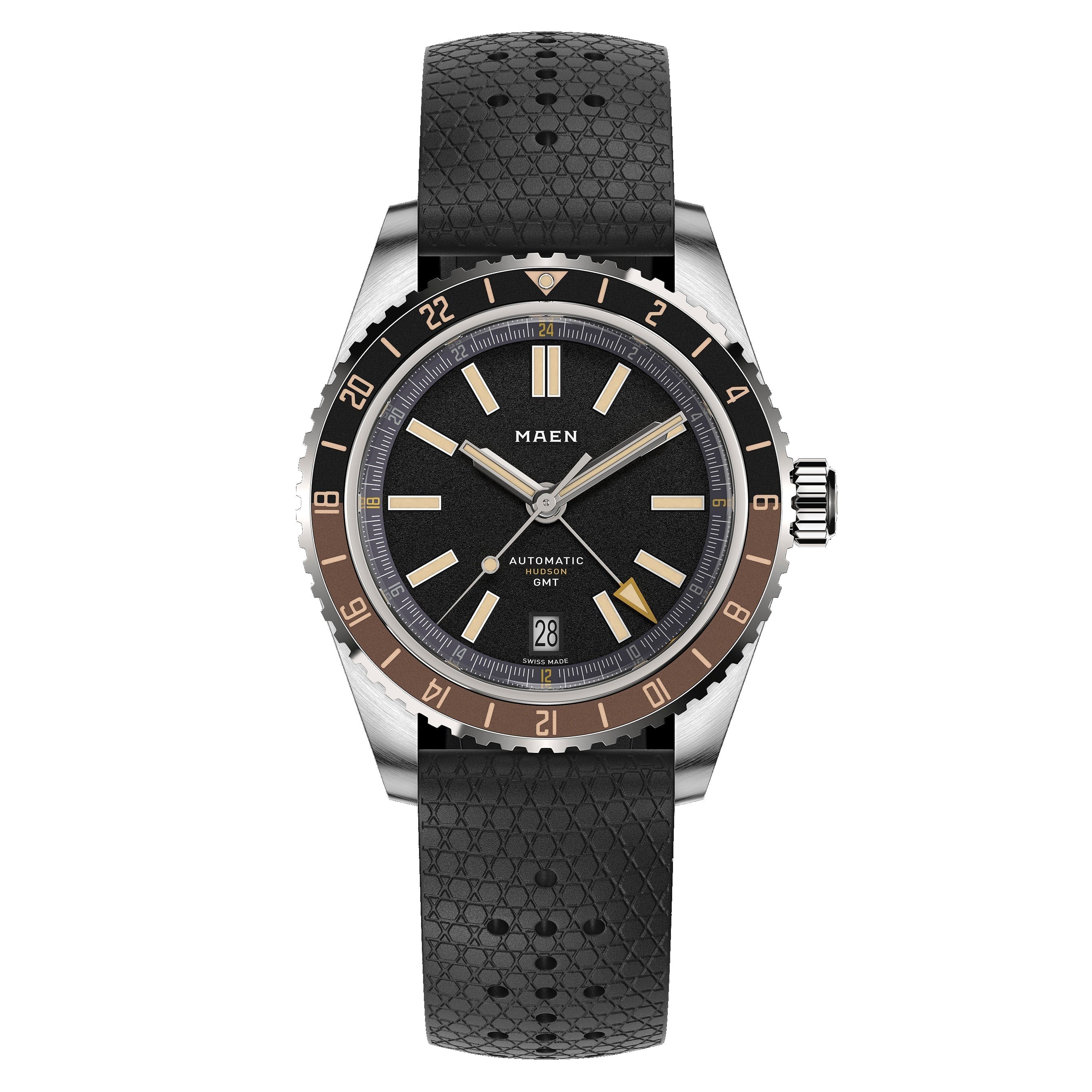 MAEN MAEN Hudson 38 GMT MKII Brown Dial Automatic Watch M1.3.3 - BROWN STRAP 2695a4d5-2ad4-4888-855c-cc33138e7e08
