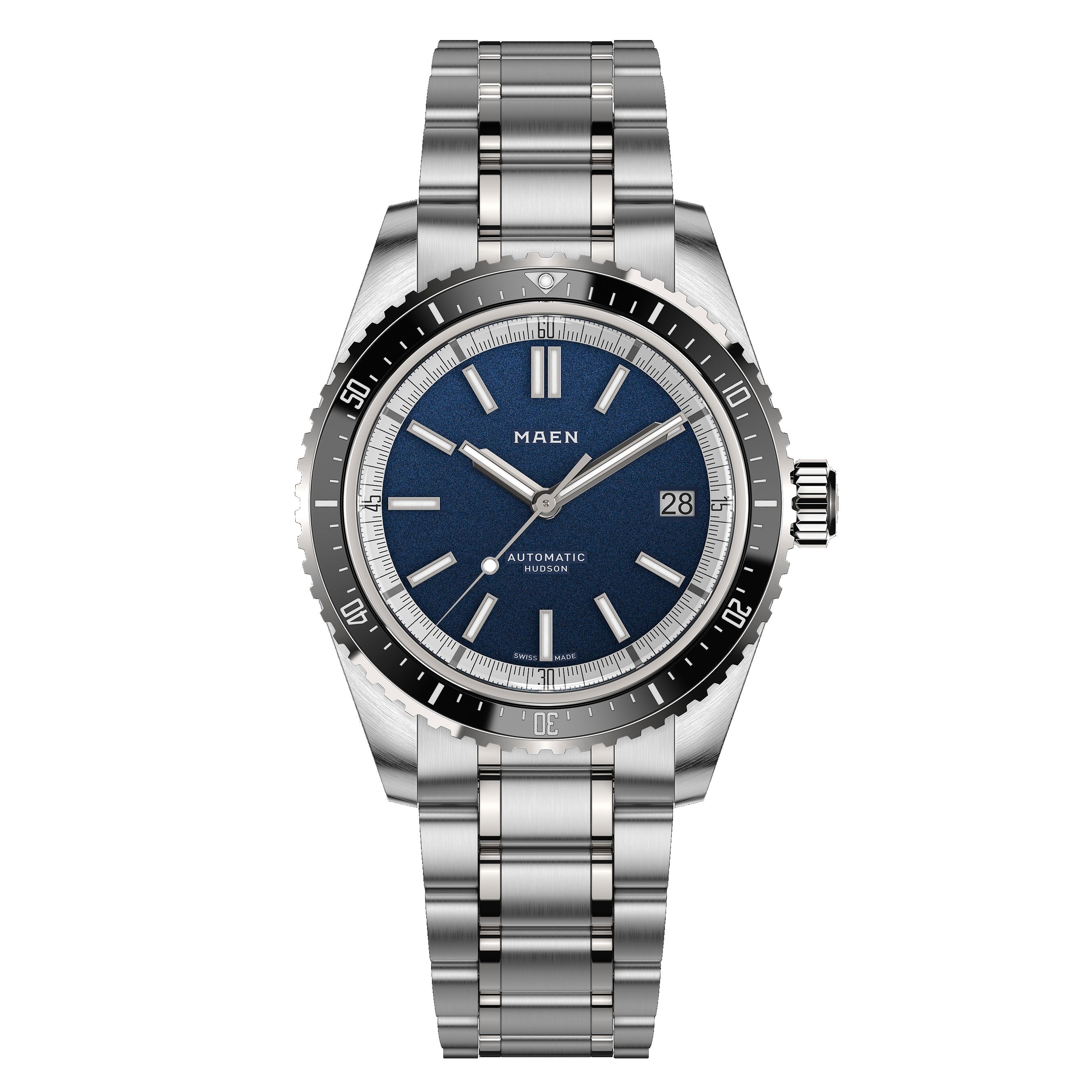 MAEN MAEN Hudson 38 MK5 Blue Dial Date Automatic Watch M1.1.6 - Front Blue Date