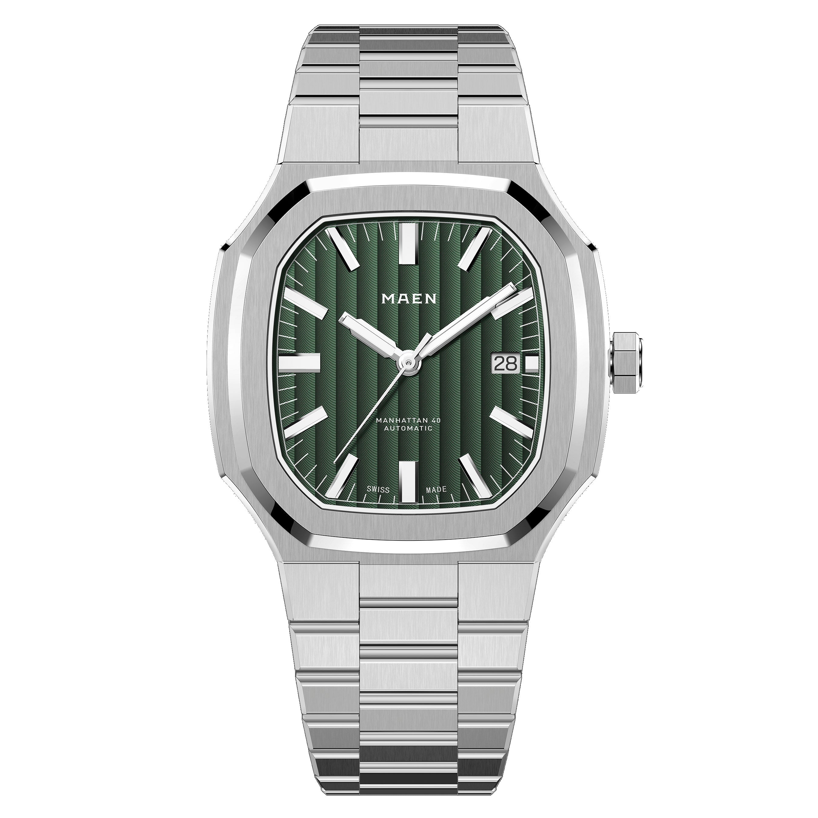 MAEN MAEN Manhattan 40 Green Dial Date Automatic Watch M3.1.5 - green front date
