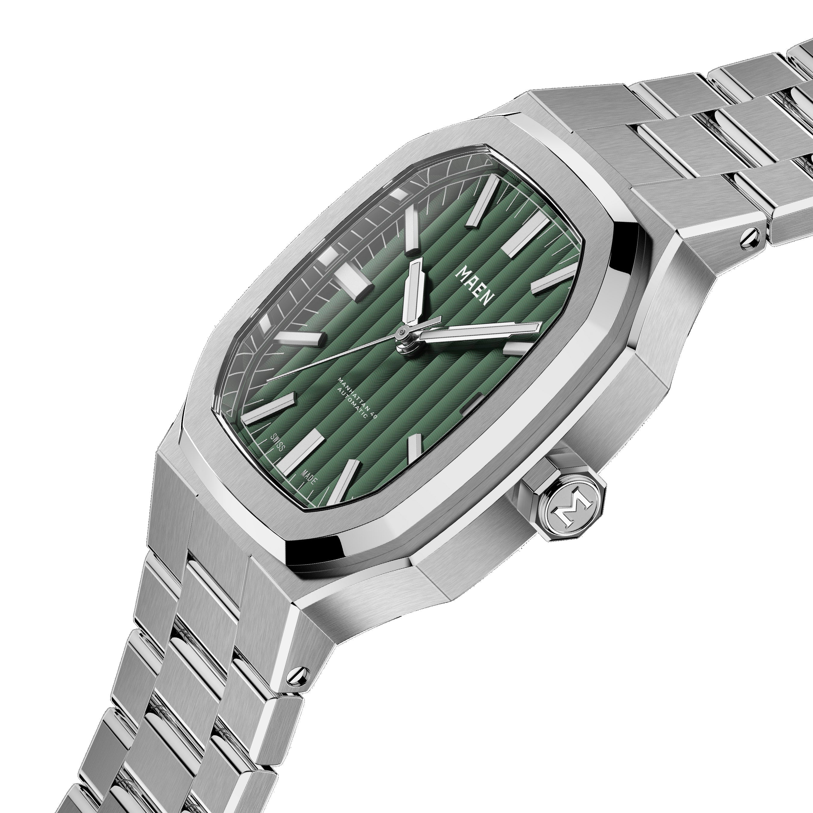 MAEN MAEN Manhattan 40 Green Dial Date Automatic Watch M3.1.5 - Green overhead date