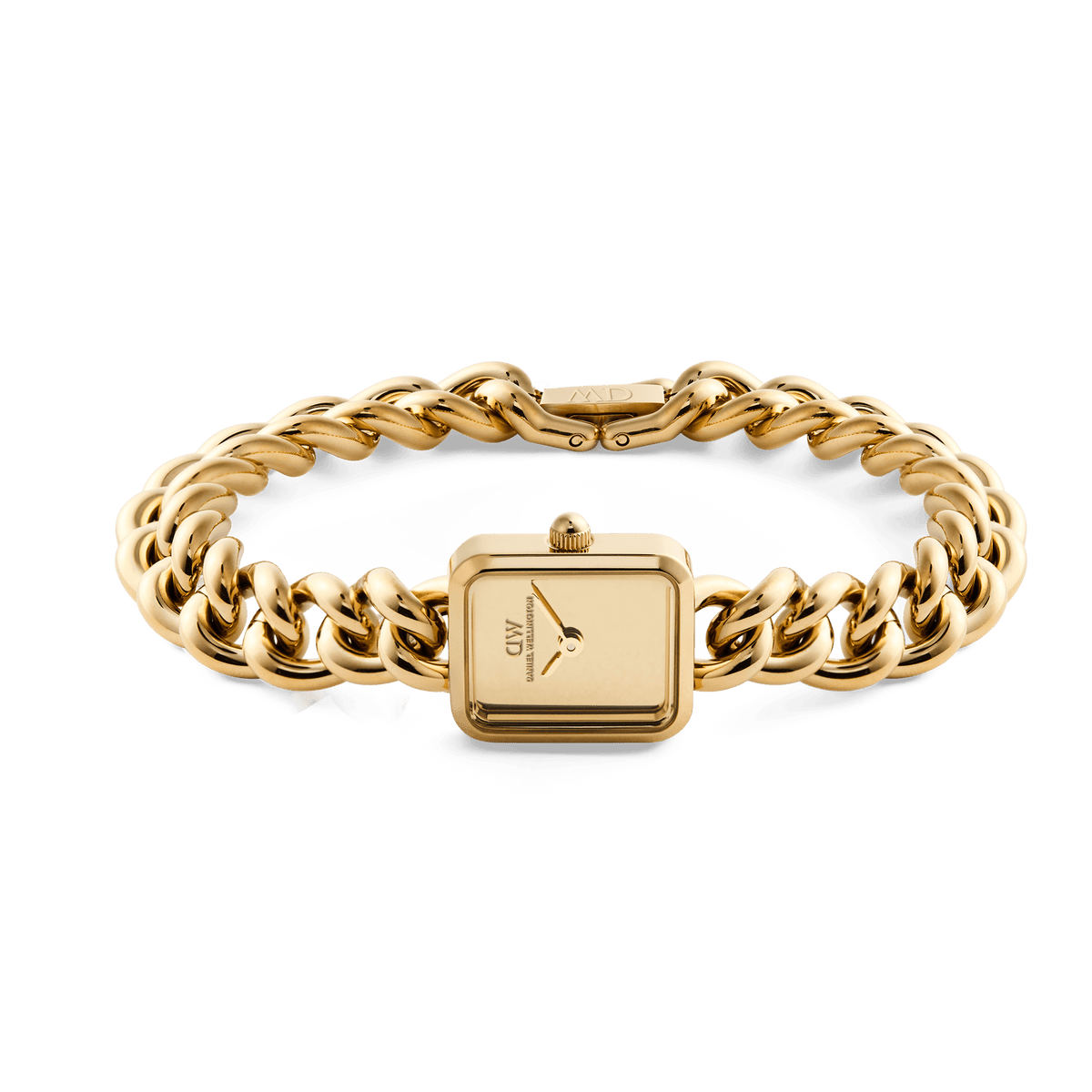 Daniel Wellington Jolie Chain Reflection Gold DW00100971 women's watch with gold mirror dial and gold link strap