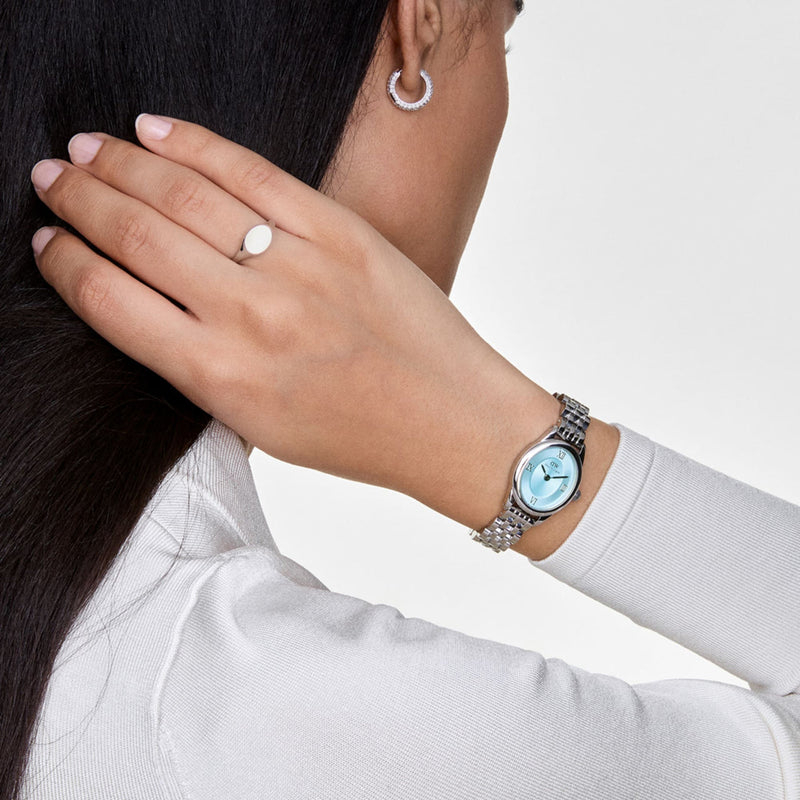 Daniel Wellington Ophelia Mini Beans Link Ice Blue Dial Watch DW00100809