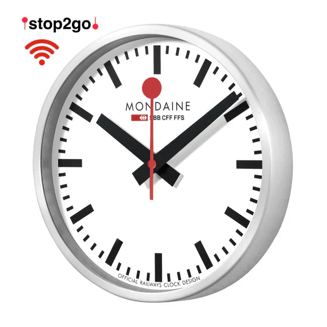 Mondaine Official Swiss Railways Smart Wifi Stop2Go Wall Clock MSM.25S11.1