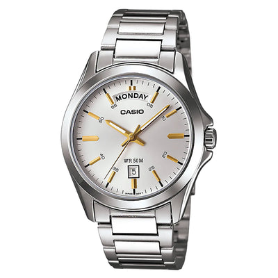 Casio Analog Day-Date Silver Dial Watch MTP1370D-7A2