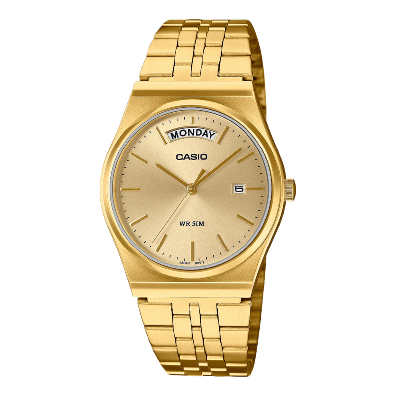 Casio Analog Gold Dial Stainless Steel Watch MTPB146G-9A