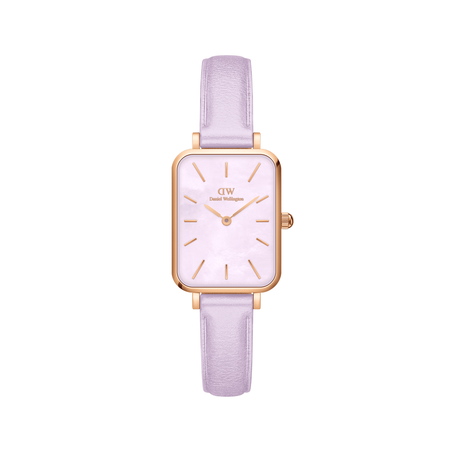 Daniel Wellington Quadro Purple Leather 20x26mm Purple Mother of Pearl Dial Watch DW00100637
