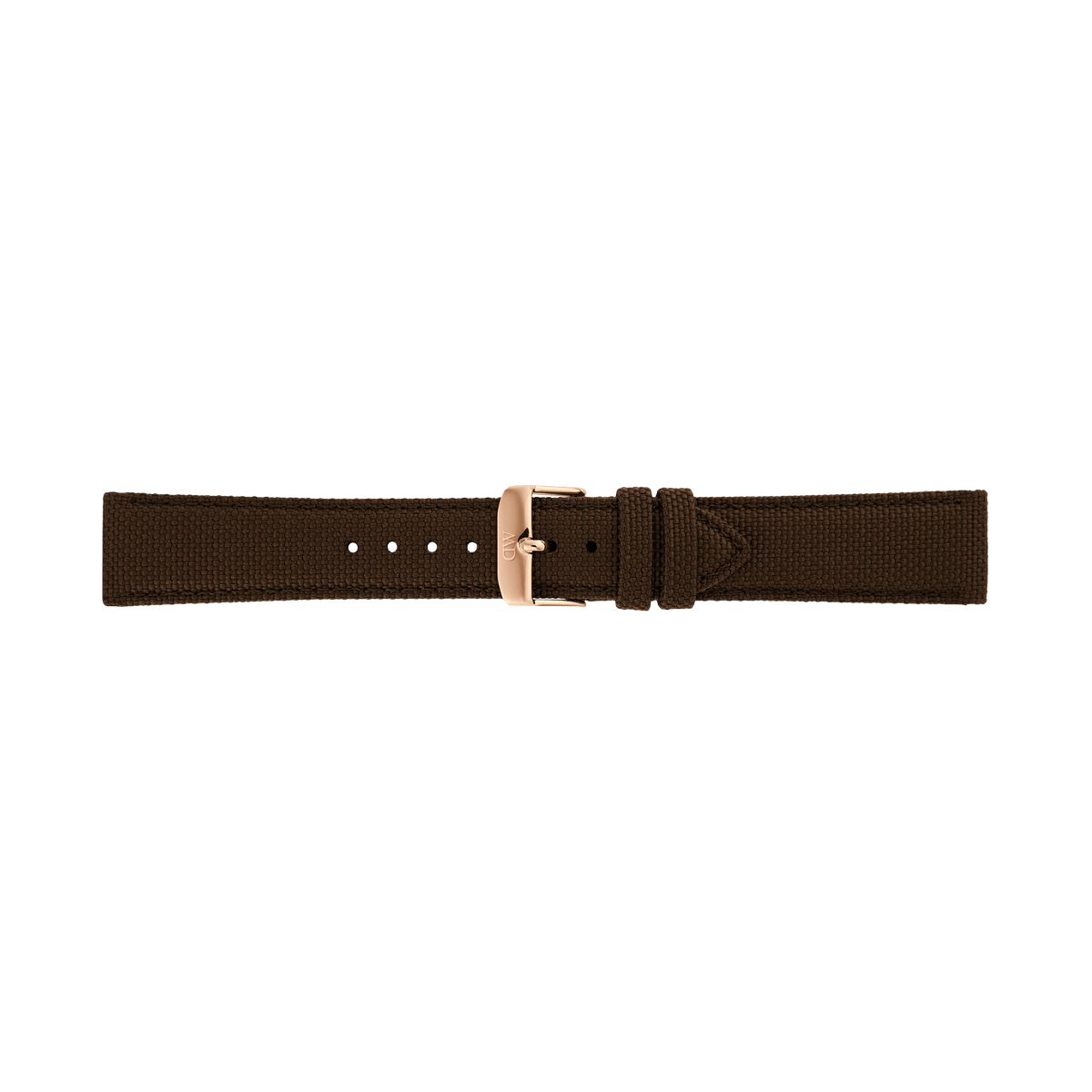 Daniel Wellington Brown Canvas Strap Rose Gold nylon canvas watch strap with recycled stainless steel pin buckle