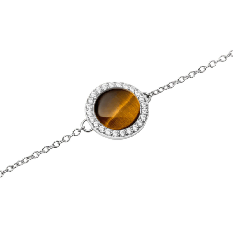 Daniel Wellington Audrey Tiger Eye Silver Bracelet DW00401439