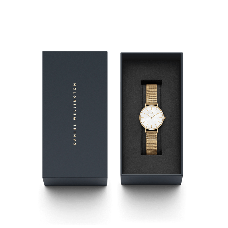 Daniel Wellington Petite 28mm Bezel Mesh White Watch DW00100662