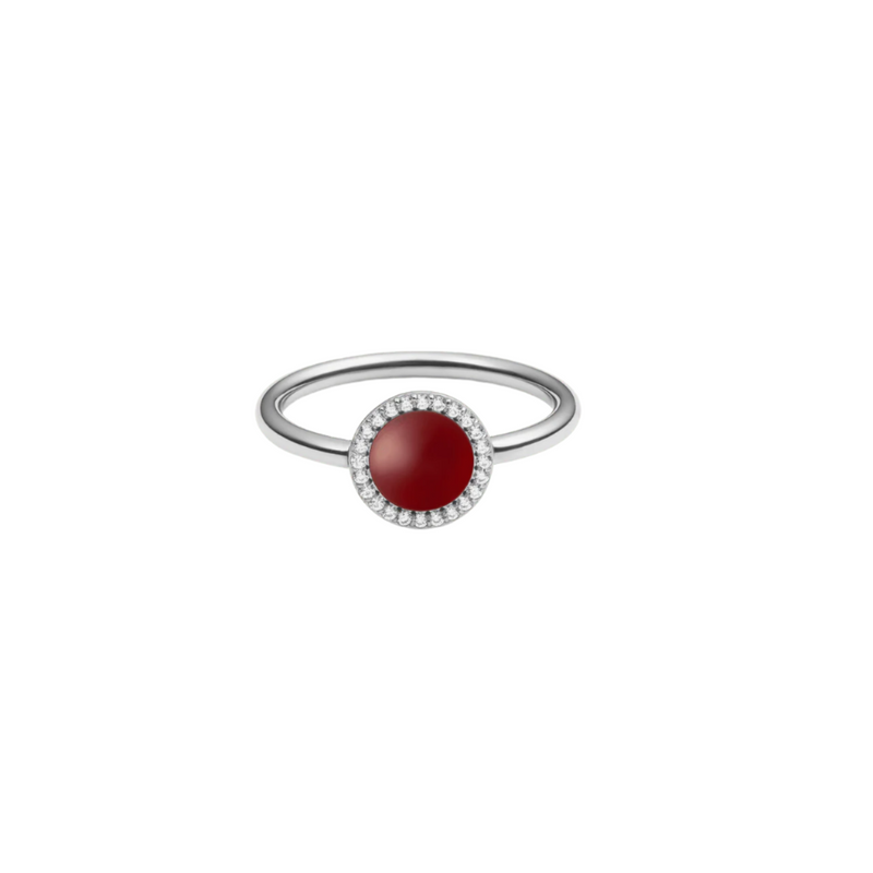 Daniel Wellington Audrey Red Agathe Silver Ring