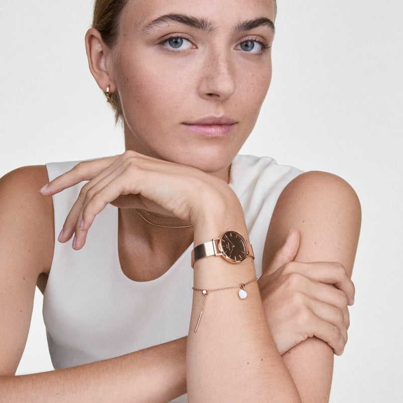 Daniel Wellington Petite Mirror Reflection Rose Gold Dial Watch DW00100795