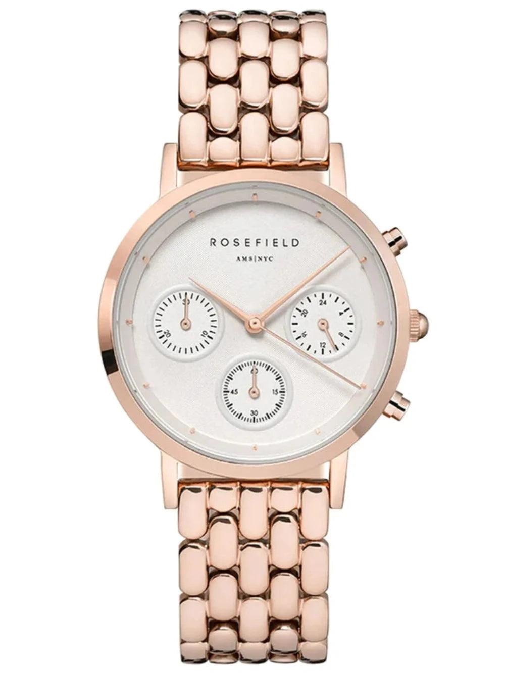 Rosefield Gabby 33mm White Dial Rosegold Stainless Steel Watch NWG-N91
