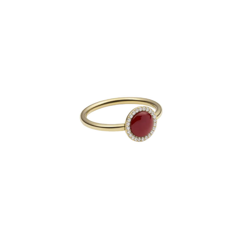 Daniel Wellington Audrey Red Agathe Gold Ring