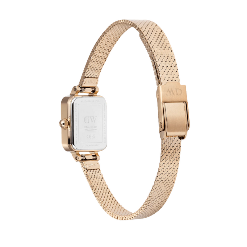 Daniel Wellington Quadro Mini Mirror Reflection Rose Gold Dial Watch DW00100799