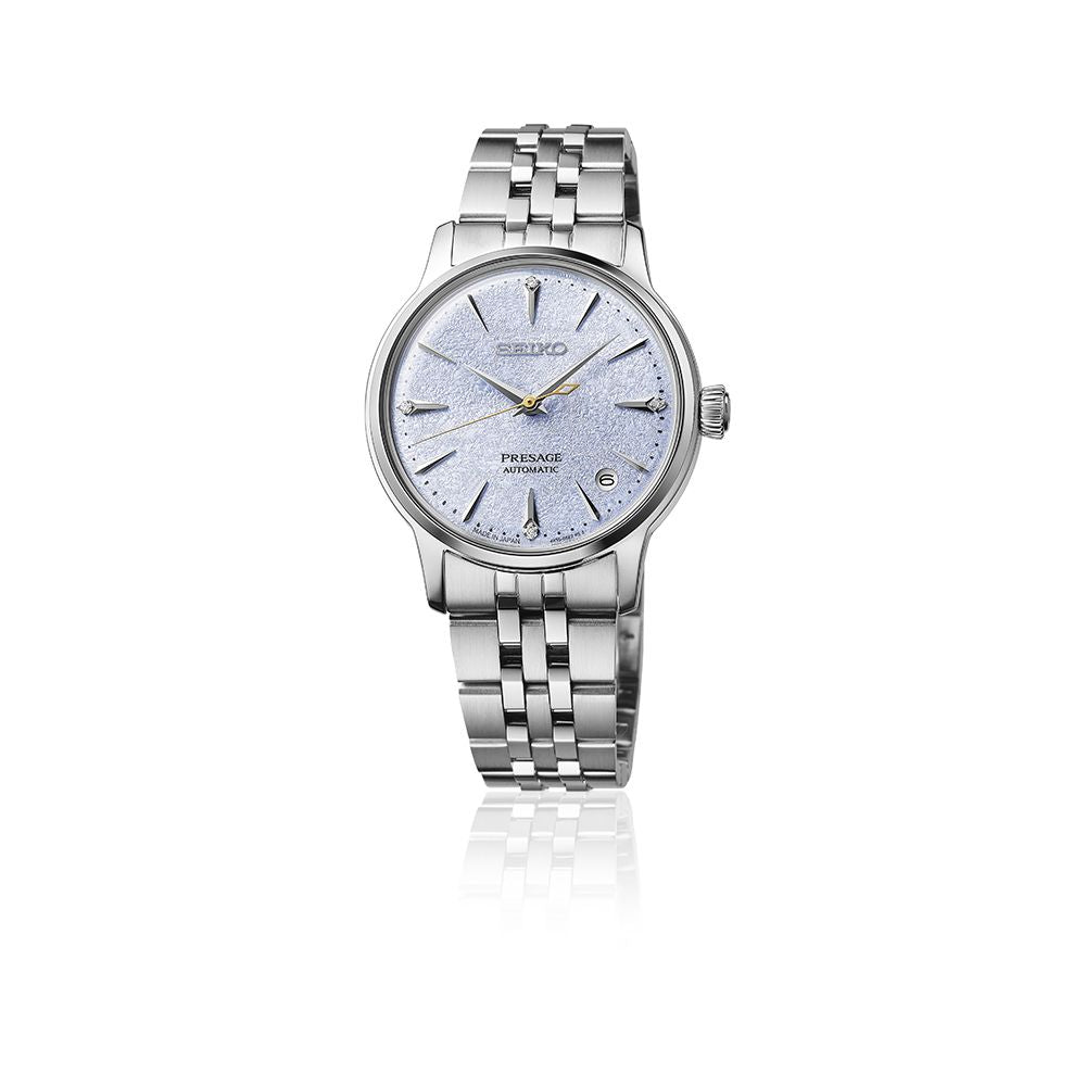 Seiko Presage Daytime 'Frozen Sky Diving' Automatic Blue Dial Watch with Diamonds SRPL61J