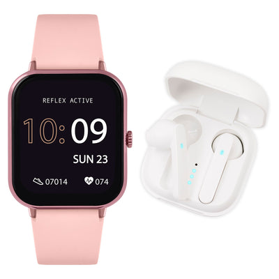 Reflex Active Series 17 Pink Silicone Watch & Earbud Bundle RA17-2162-TWS