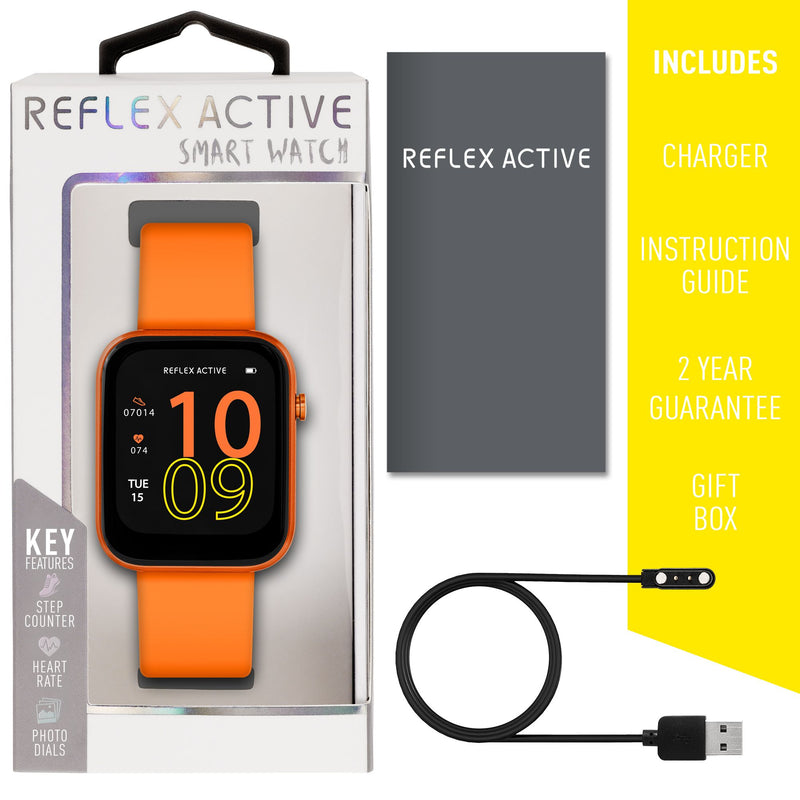 Reflex Active Series 12 Orange Silicone Smartwatch RA12-2155