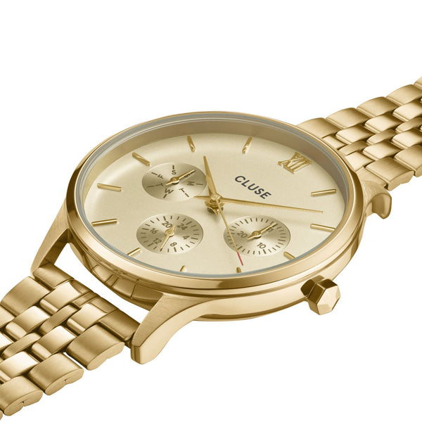 CLUSE Minuit Multifunction Full Gold Link Watch CW10701