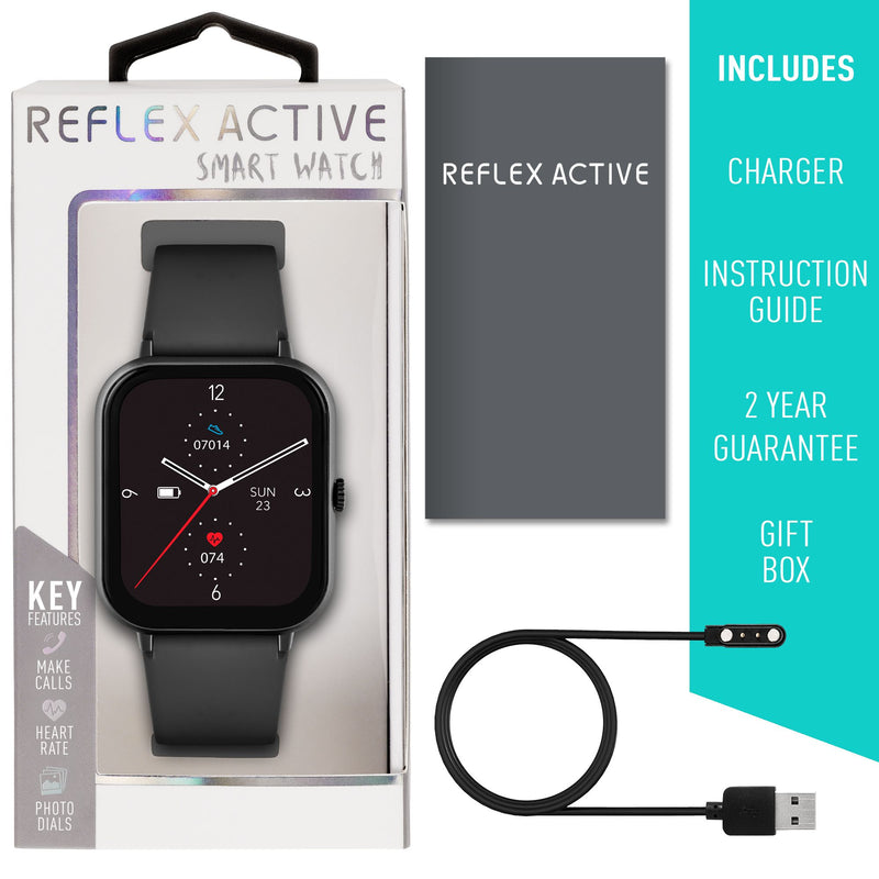 Reflex Active Series 23 Black Case & Black Silicone Strap Watch RA23-2170