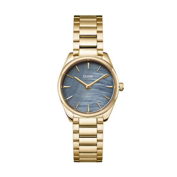 CLUSE Feroce Mini Blue Pearl/Gold Link Watch CW11707