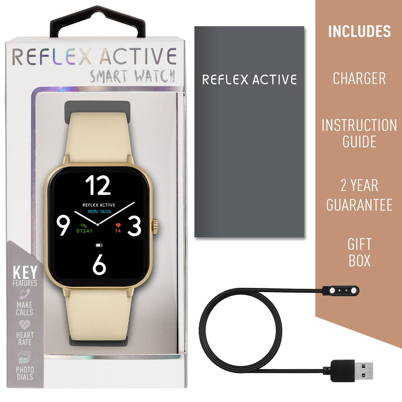 Reflex Active Series 23 Gold Case & Cream Silicone Strap Watch RA23-2172