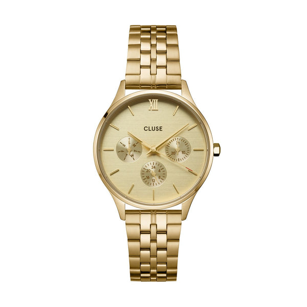 CLUSE Minuit Multifunction Full Gold Link Watch CW10701