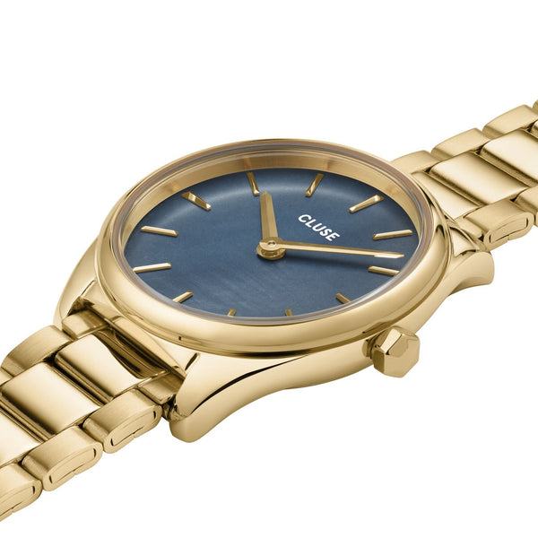 CLUSE Feroce Mini Blue Pearl/Gold Link Watch CW11707