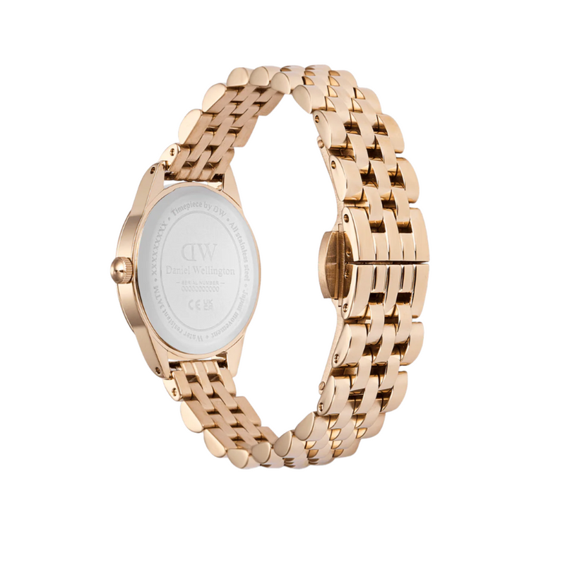 Daniel Wellington Ophelia Mini Beans Link Rose Gold Emerald Dial Watch DW00100806