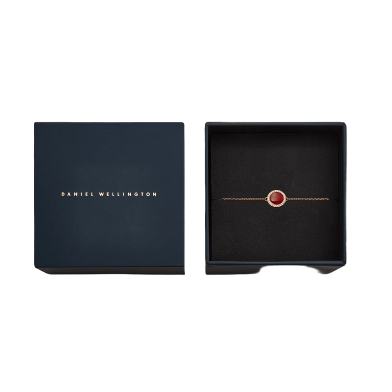Daniel Wellington Audrey Red Agathe Rose Gold Bracelet DW00401428