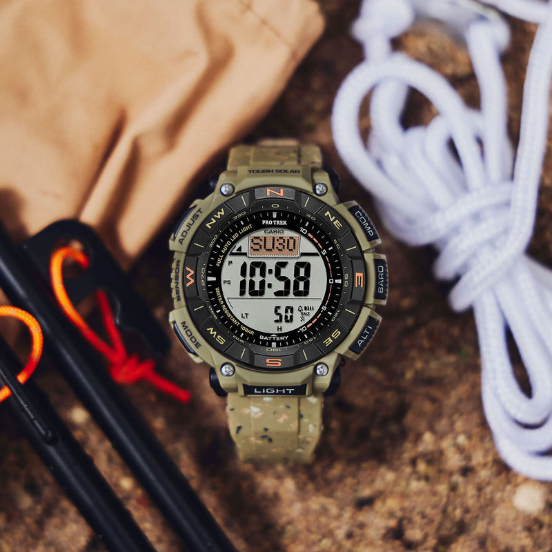 Casio PRO TREK Eco-Friendly Edition with Dual-Layer Display and Recycled Resin Strap PRG340SC-5D