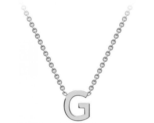 9K White Gold 'G' Initial Adjustable Letter Necklace 38/43cm