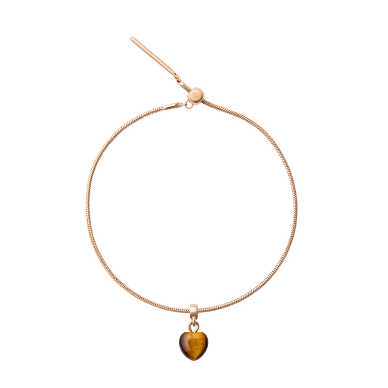 Daniel Wellington Tiger eye Heart Rose Gold Charm DW00401474