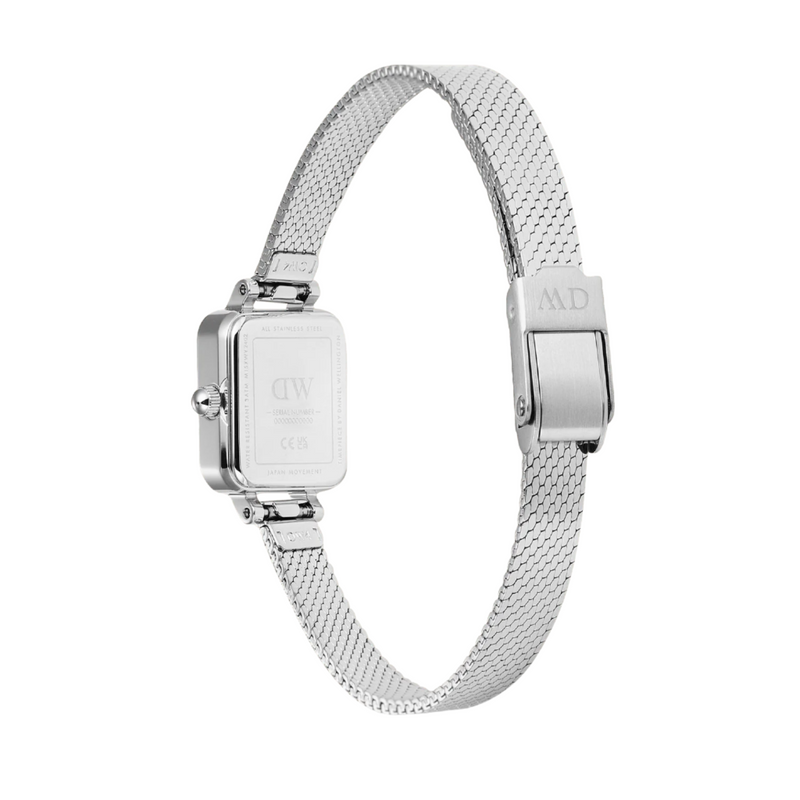 Daniel Wellington Quadro Mini Mirror Reflection Silver Dial Watch DW00100800