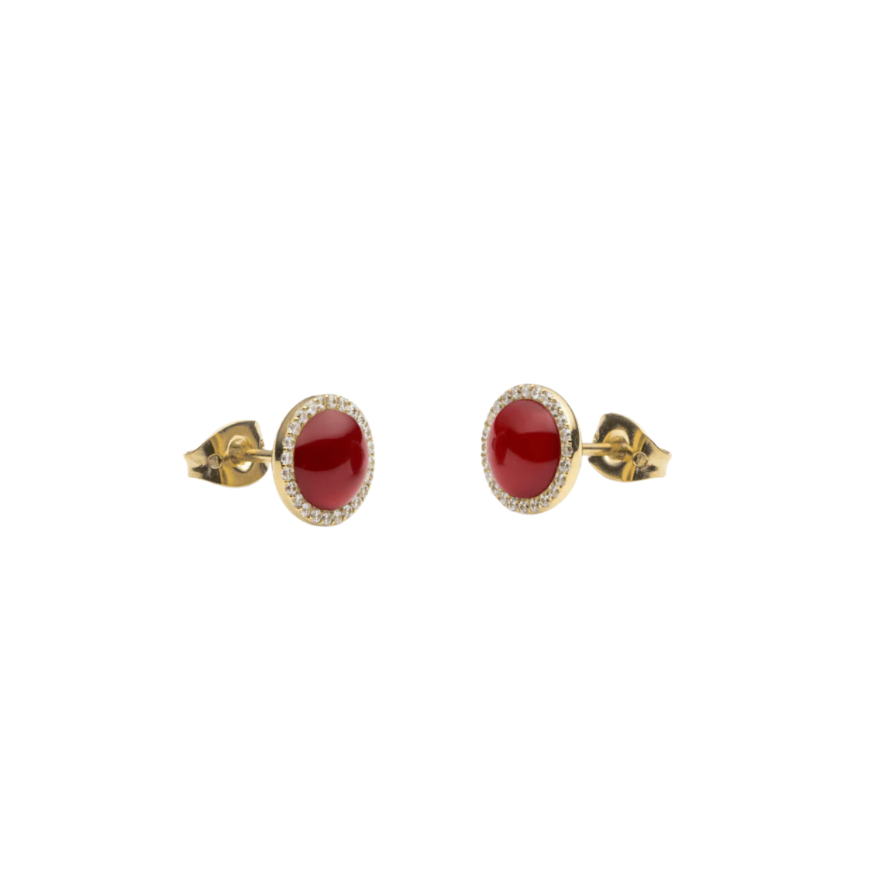 Daniel Wellington Audrey Red Agathe Gold Earrings